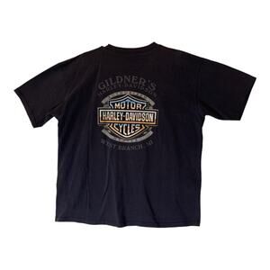 Harley Davidson mens 2x blue short sleeve shirt graphic y2k button